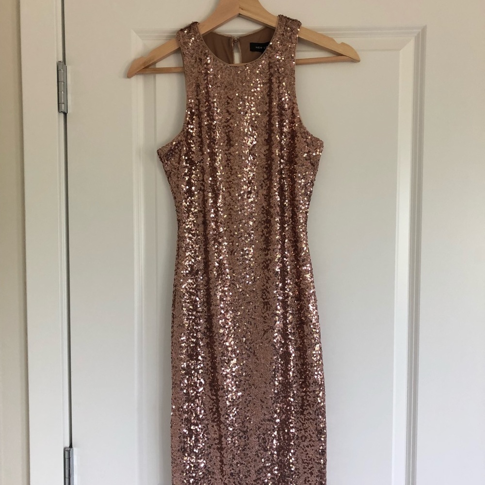 NEW LOOK Rose Gold Sequined Dress - Tags still on!